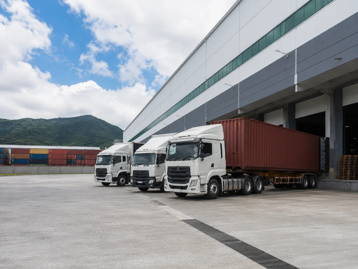 Centro logístico y flota de transporte de B&B Logistic en operación